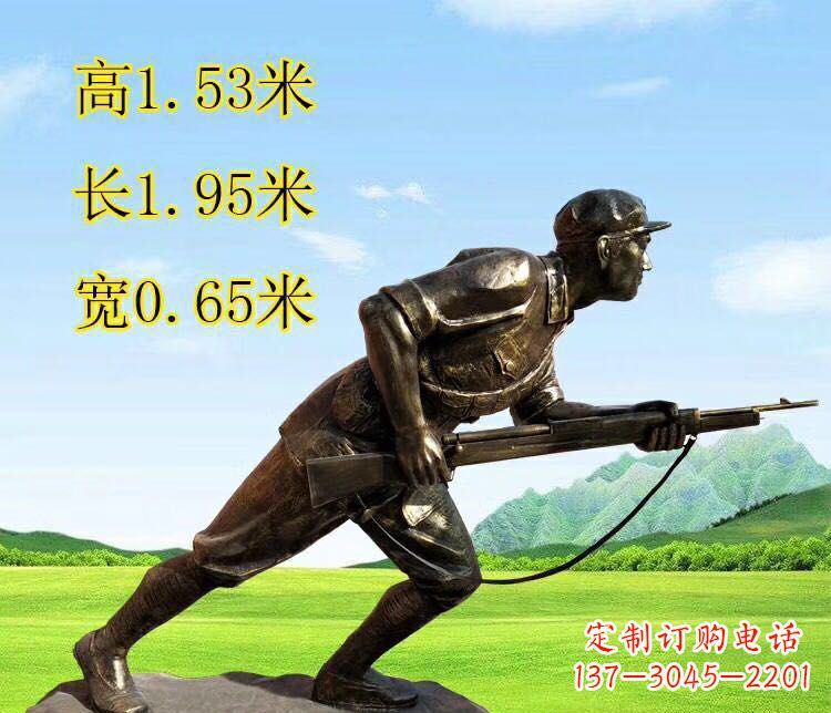 贵州铜雕拿枪战士雕塑