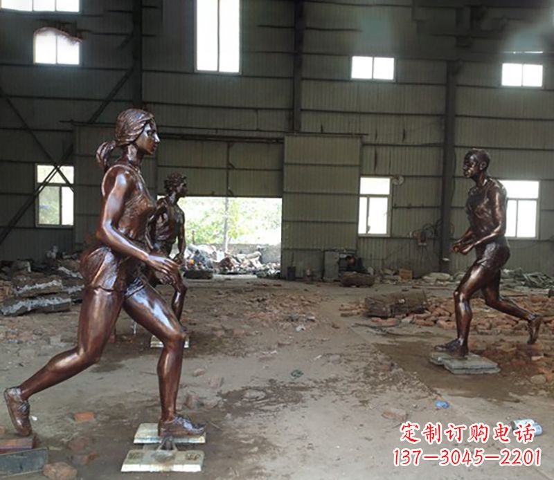 贵州铜雕跑步女生