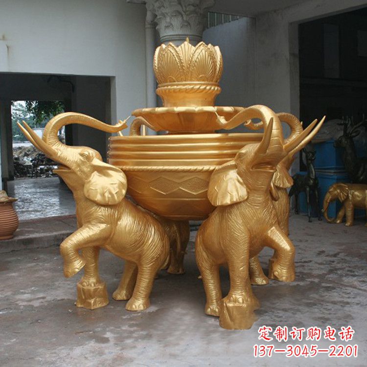 贵州铜雕喷水大象雕塑