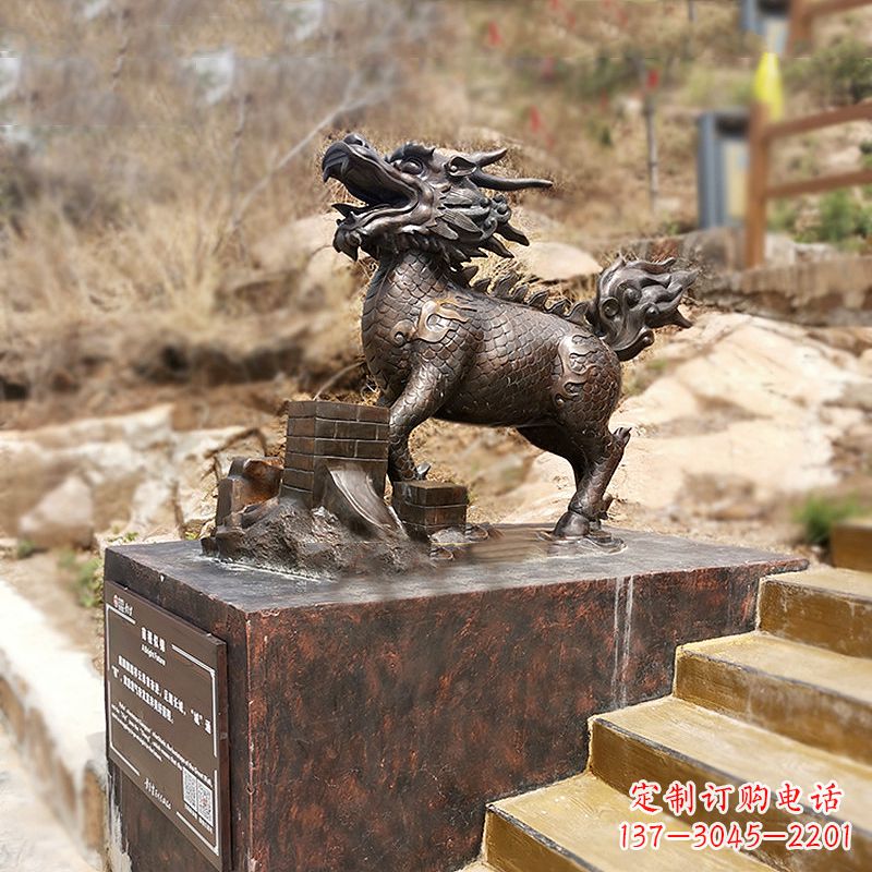 贵州铜雕麒麟景观雕塑装饰品