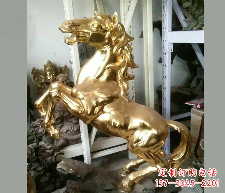 贵州铜雕商场招财动物马雕塑 (2)