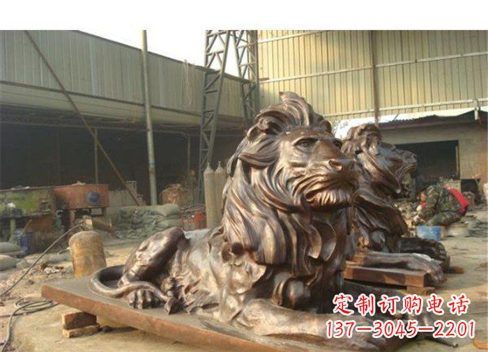 贵州铜雕狮子公司门口雕塑