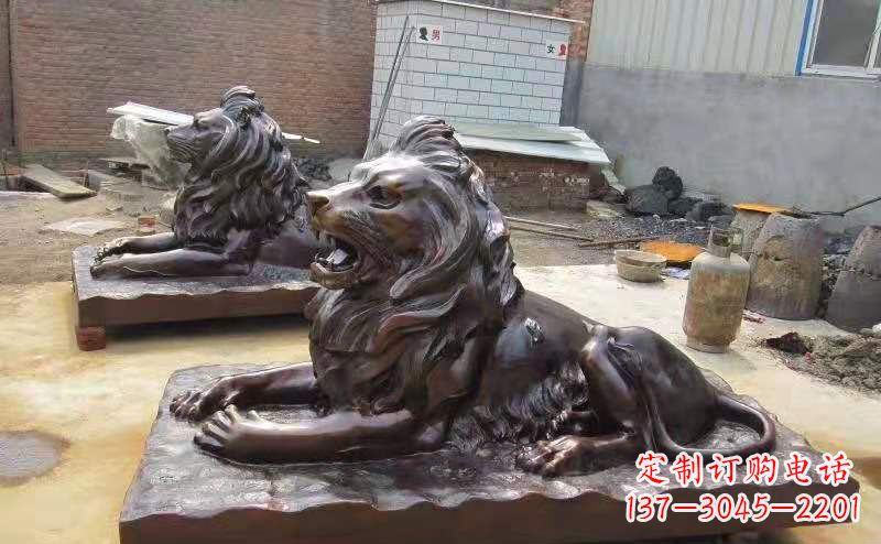贵州铜雕狮子户外摆件镇宅动物雕塑