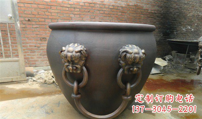 贵州铜雕水缸寺庙景观雕塑_2