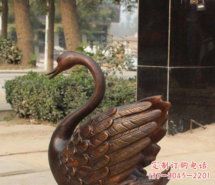 贵州铜雕水景天鹅动物雕塑