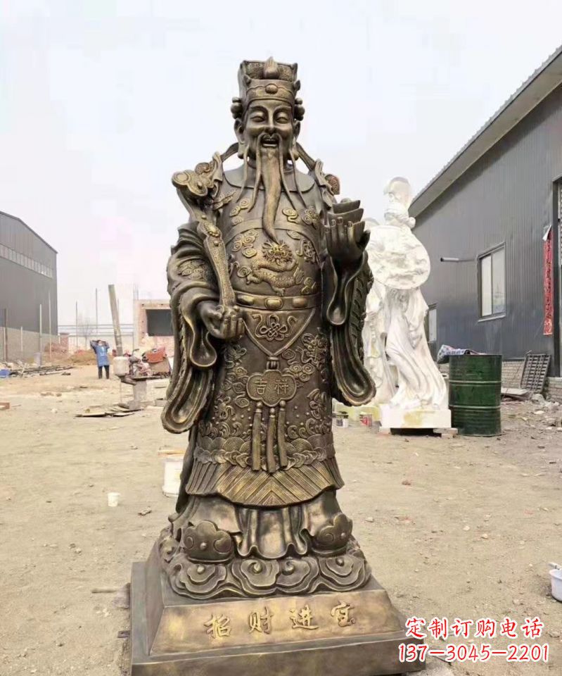 贵州铜雕寺庙财神雕塑