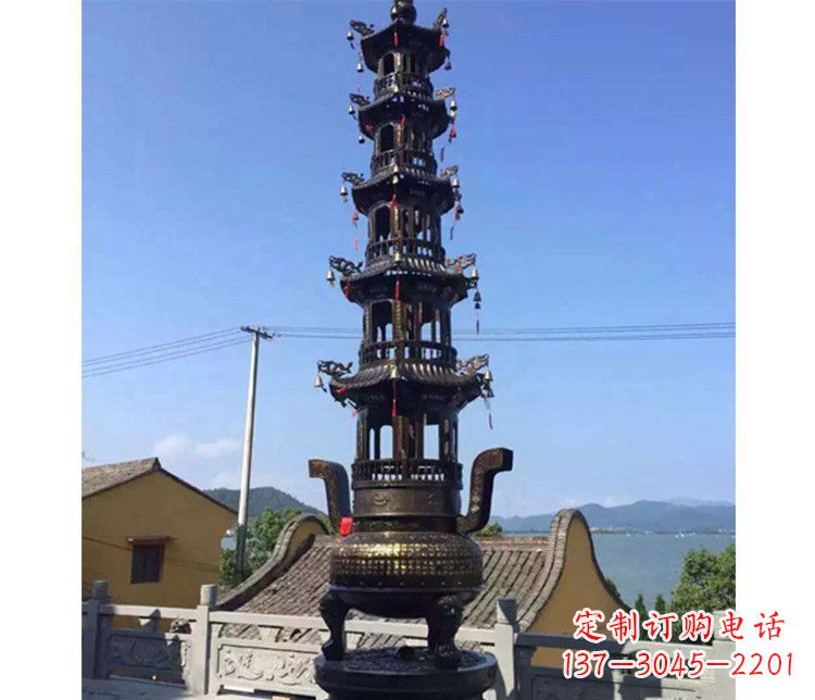贵州铜雕寺庙大型多层香炉
