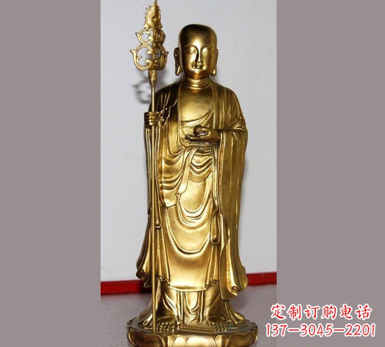 贵州铜雕寺庙佛堂地藏菩萨