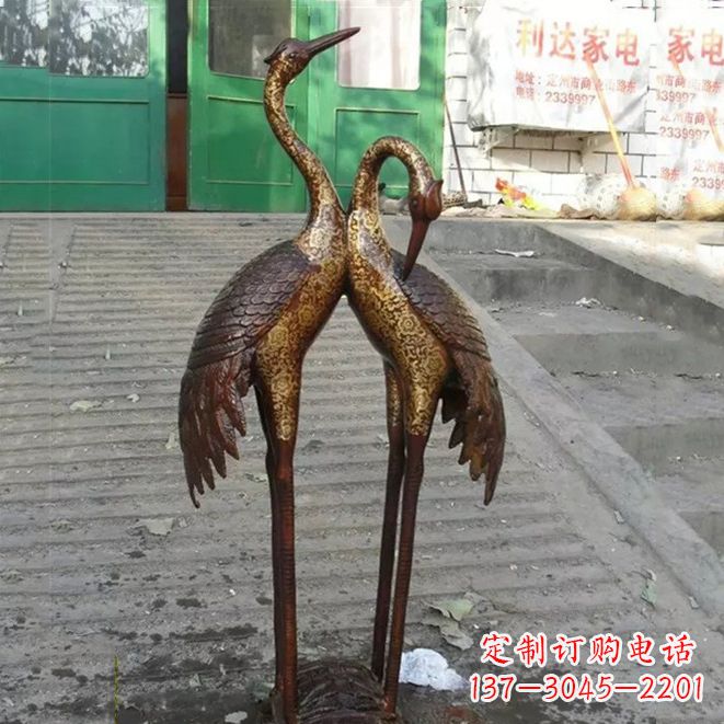 贵州铜雕仙鹤夫妻