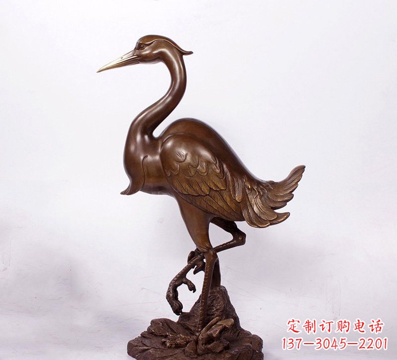 贵州铜雕仙鹤动物雕塑