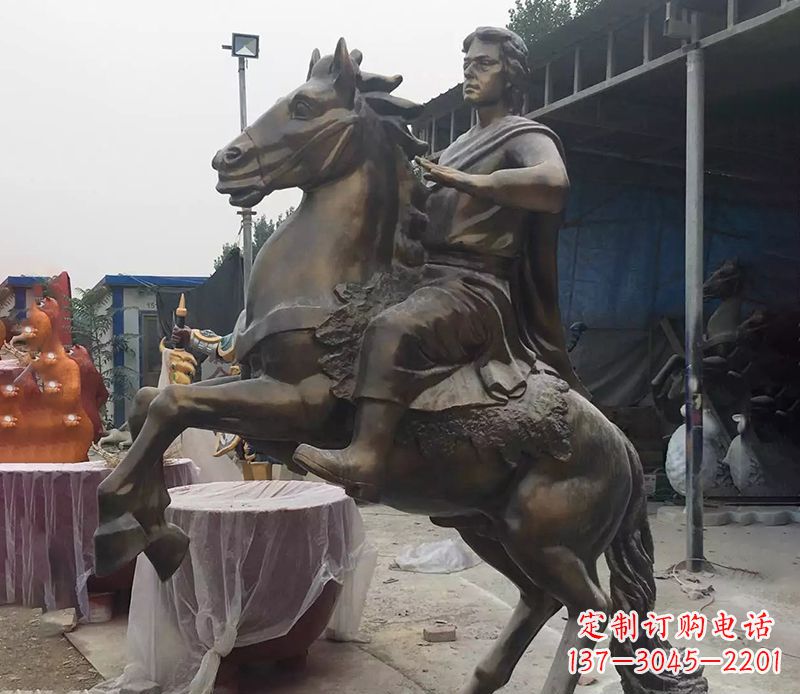贵州铜雕现代骑马人物公园景观