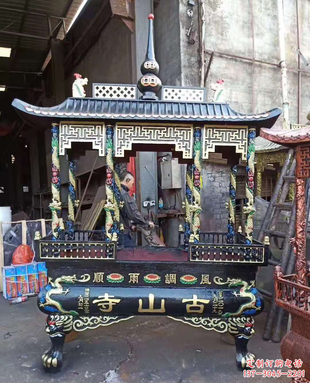 贵州铜雕香炉寺庙景观雕塑