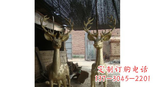 贵州铜雕小鹿公园动物雕塑 (2)