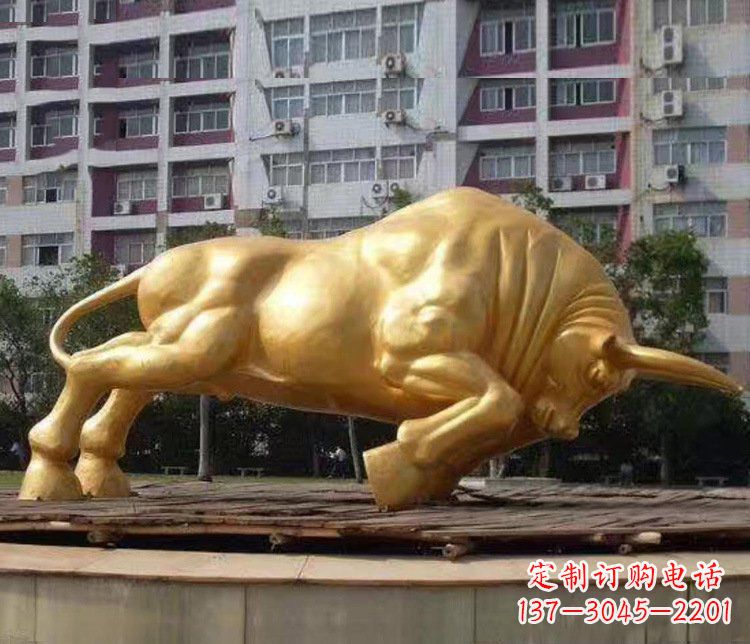 贵州铜雕小区动物牛摆件 (3)