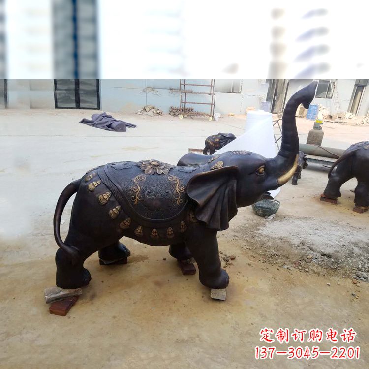 贵州铜雕小象雕塑摆件