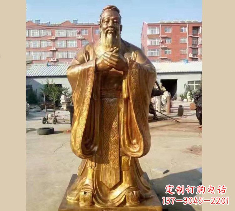 贵州铜雕校园孔子