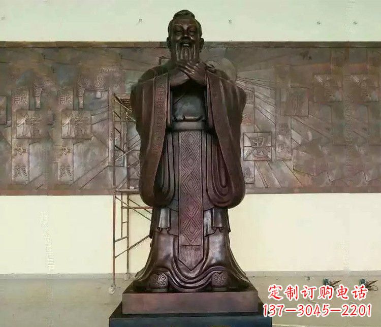 贵州铜雕校园孔子文化雕塑摆件 (2)