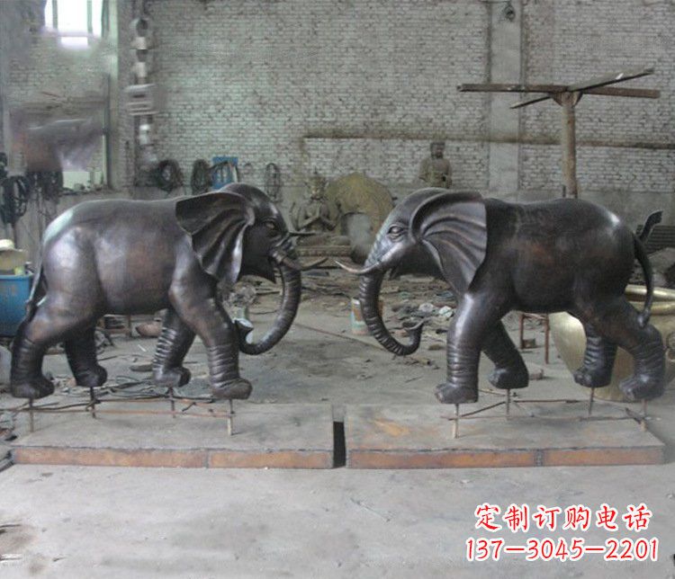 贵州铜雕园林动物大象雕塑 (2)