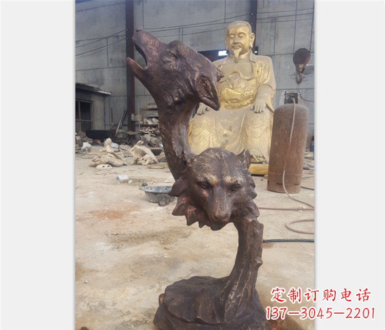 贵州铜雕园林金钱豹动物雕塑