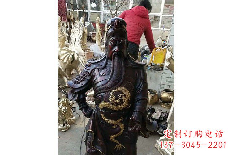 贵州铜雕镇宅关公寺庙神像雕塑摆件 (4)