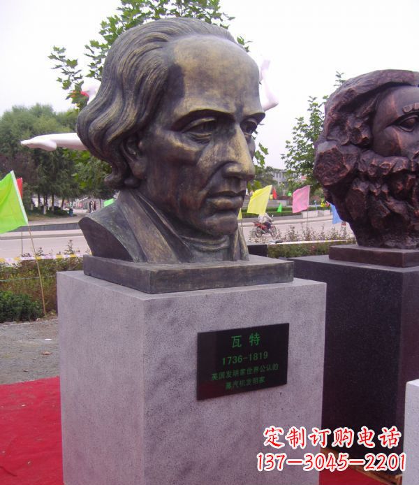 贵州瓦特胸像名人铜雕 (2)