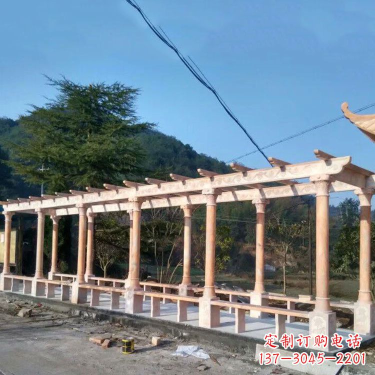 贵州晚霞红花架长廊
