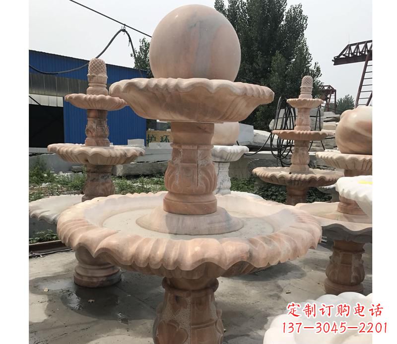 贵州晚霞红景观风水球雕塑