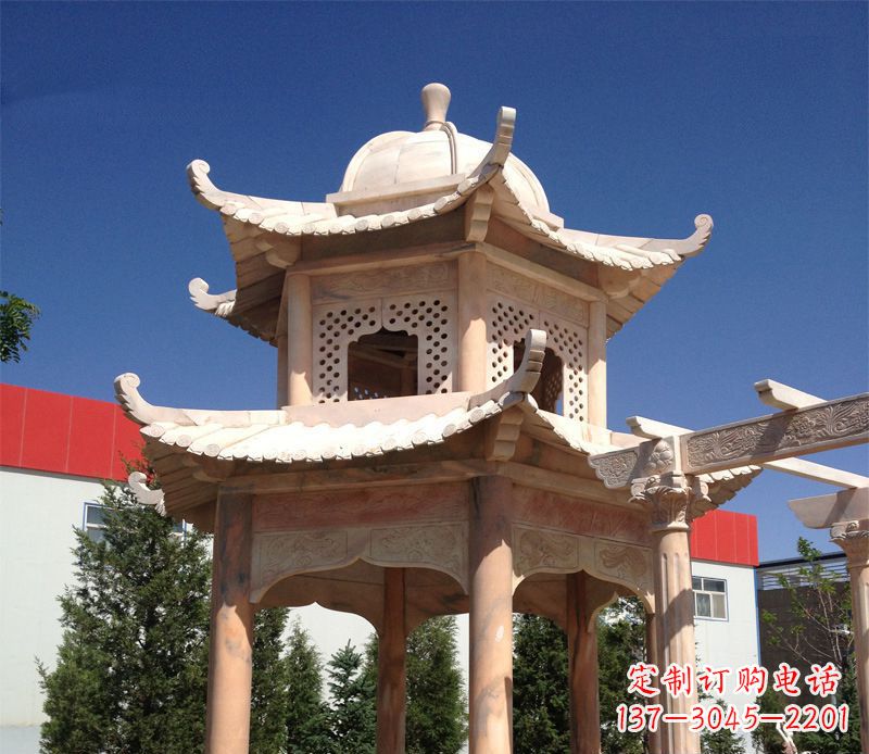 贵州晚霞红景观凉亭雕塑