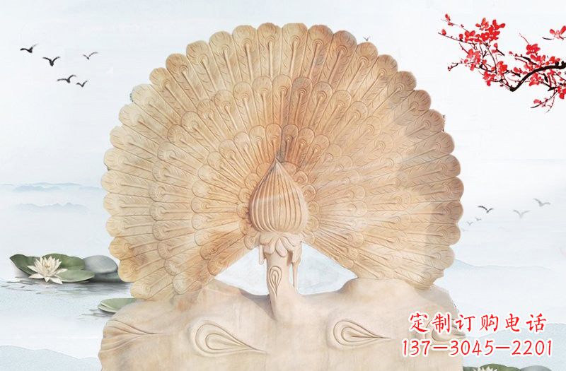 贵州晚霞红孔雀雕塑