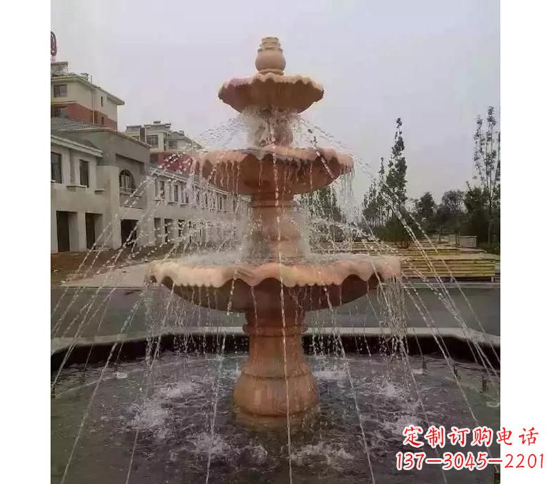 贵州晚霞红喷泉雕塑