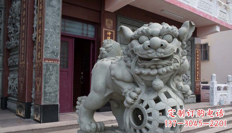 贵州网球狮石雕南方狮子雕塑