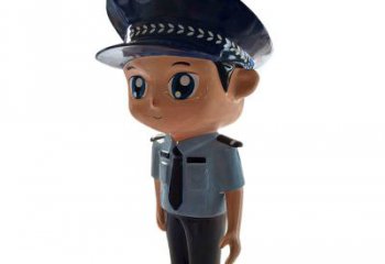 贵州全新警察玻璃钢卡通雕塑