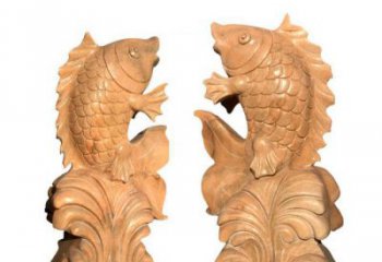 贵州中领雕塑：精美的鲤鱼喷水晚霞红石雕