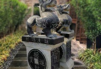 贵州貔貅石雕小区看门雕塑