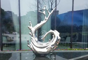 贵州企业不锈钢海浪抽象雕塑