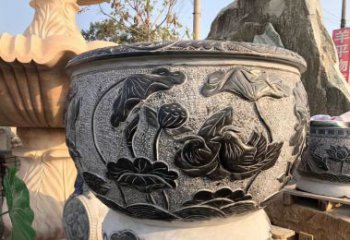 贵州荷花浮雕鱼缸雕塑，让空间更加生机勃勃