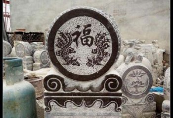 贵州青石凤凰浮雕抱鼓石，精致历久弥新