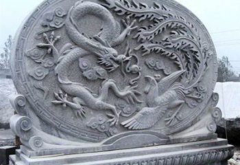 贵州青石古典美——龙凤呈祥雕塑