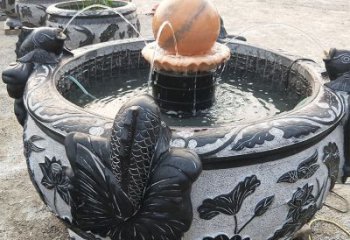贵州青石鱼缸雕塑，装点您的生活