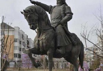 贵州精致雕刻成吉思汗青铜骑马