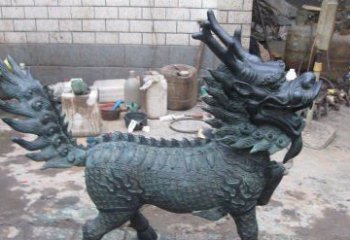 贵州青铜雕制神兽麒麟，艺术匠心之至