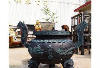贵州精美青铜寺庙广场香炉雕塑