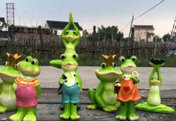 贵州精美青蛙玻璃钢卡通雕塑