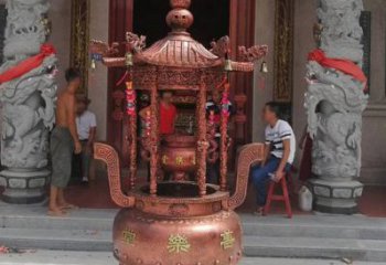 贵州精致全铜小香炉雕塑
