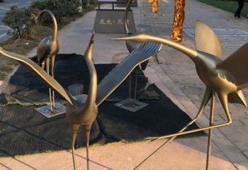 贵州上海不锈钢动物鹤雕塑，精美绝伦