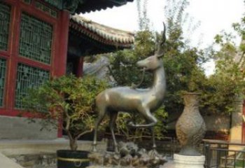 贵州神鹿寺庙铜雕动物定制