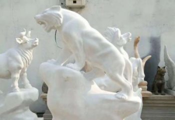 贵州中领雕塑：汉白玉老虎雕塑