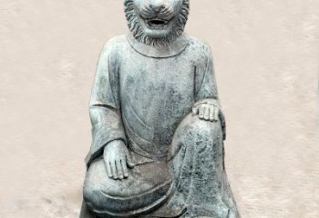 贵州中领雕塑：生肖虎-兽首人身石雕精品