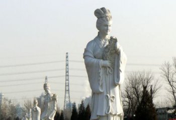 贵州十二花神汉白玉古风美女石雕像