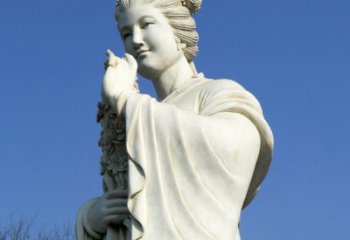 贵州十二花神之三月桃花息夫人汉白玉精美美女雕像